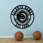 Atlanta Hawks Metal Sign Custom Nba 1
