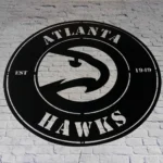 Atlanta Hawks Metal Sign Hawks Bird Crest 1