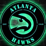 Atlanta Hawks Metal Sign Hawks Bird Crest 1