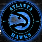 Atlanta Hawks Metal Sign Hawks Bird Crest 1