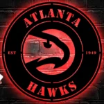 Atlanta Hawks Metal Sign Hawks Bird Crest 1