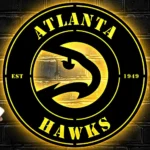 Atlanta Hawks Metal Sign Hawks Bird Crest 1
