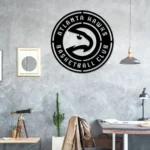 Atlanta Hawks Metal Sign Logo 1