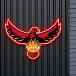 Atlanta Hawks Neon Sign Basketball Hawk 1
