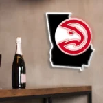 Atlanta Hawks Neon Sign Georgia State Map 1