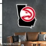 Atlanta Hawks Neon Sign Georgia State Map 1