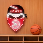 Atlanta Hawks Neon Sign Skull 1