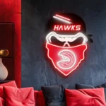 Atlanta Hawks Neon Sign Skull 1