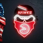 Atlanta Hawks Neon Sign Skull 1