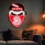 Atlanta Hawks Neon Sign Skull 1