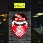 Atlanta Hawks Neon Sign Skull 1