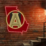 Atlanta United Neon Sign Fc Georgia State Map 1