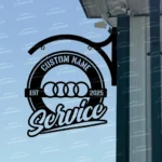 Audi Metal Sign Bespoke Logo Metal Hanging Sign Car Garage Decor 1