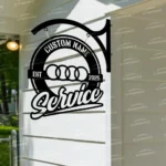 Audi Metal Sign Bespoke Logo Metal Hanging Sign Car Garage Decor 1