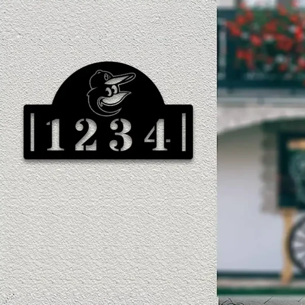 Baltimore Orioles Metal Sign Mlb Metal House Number Sign 1