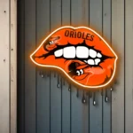 Baltimore Orioles Neon Sign Dripping Lips 1