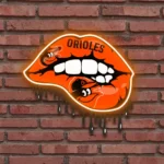 Baltimore Orioles Neon Sign Dripping Lips 1