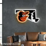 Baltimore Orioles Neon Sign Maryland State Map 1