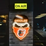 Baltimore Orioles Neon Sign Skull 1
