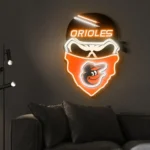Baltimore Orioles Neon Sign Skull 1