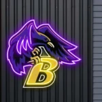 Baltimore Ravens Neon Sign Raven Head B 1