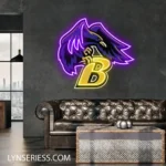 Baltimore Ravens Neon Sign Raven Head B 1