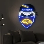 Baltimore Ravens Neon Sign Skull 1