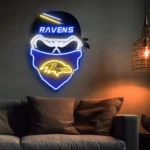 Baltimore Ravens Neon Sign Skull 1