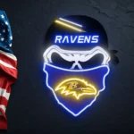 Baltimore Ravens Neon Sign Skull 1