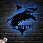 Beach Coastal Metal Sign Custom Great White Shark 1