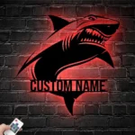 Beach Coastal Metal Sign Custom Great White Shark 1