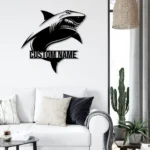 Beach Coastal Metal Sign Custom Great White Shark 1