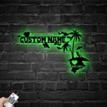 Beach Coastal Metal Sign Custom Hawaii Map 1