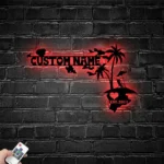 Beach Coastal Metal Sign Custom Hawaii Map 1