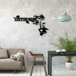 Beach Coastal Metal Sign Custom Hawaii Map 1