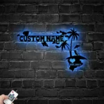 Beach Coastal Metal Sign Custom Hawaii Map 1