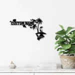 Beach Coastal Metal Sign Custom Hawaii Map 1