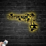 Beach Coastal Metal Sign Custom Hawaii Map 1