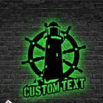 Beach Coastal Metal Sign Custom Lighthouse Sailing Wheel 1