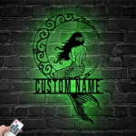 Beach Coastal Metal Sign Custom Mermaid On The Moon 1