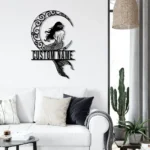 Beach Coastal Metal Sign Custom Mermaid On The Moon 1