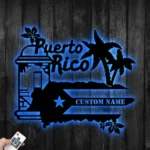 Beach Coastal Metal Sign Custom Puerto Rico 1