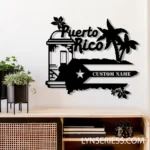 Beach Coastal Metal Sign Custom Puerto Rico 1