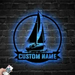Beach Coastal Metal Sign Custom Sailing 1