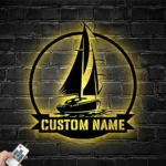 Beach Coastal Metal Sign Custom Sailing 1