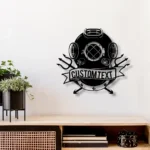 Beach Coastal Metal Sign Custom Scuba Diving Mask 1
