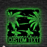 Beach Coastal Metal Sign Custom Tropical Sunset Landscape 1