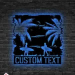 Beach Coastal Metal Sign Custom Tropical Sunset Landscape 1