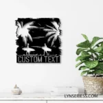 Beach Coastal Metal Sign Custom Tropical Sunset Landscape 1