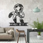 Beach Coastal Metal Sign Custom Turtle Hawaiian 1